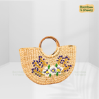 Kouna grass U Bag Floral White&Purple