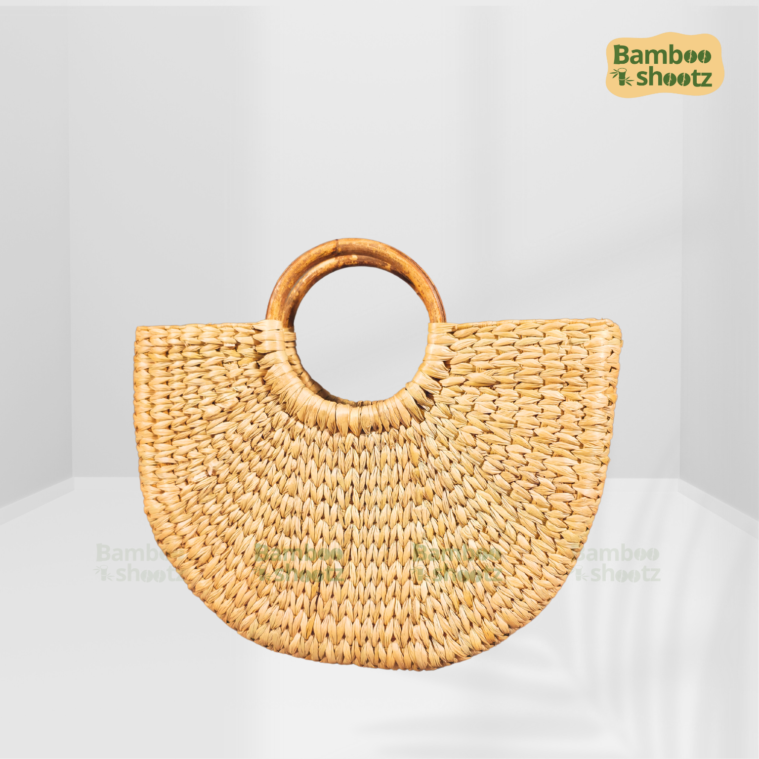 Kouna grass U Bag Floral White&Purple