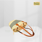 Kouna Grass Seagrass Beige & Black Beach Bag