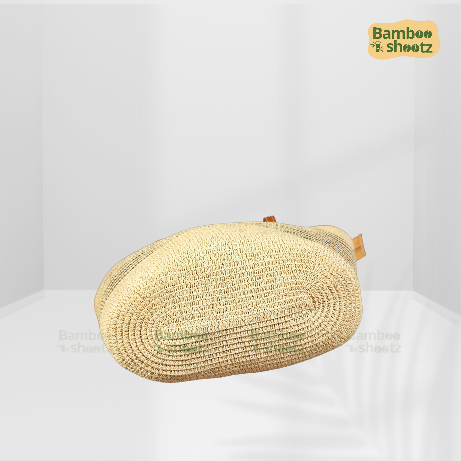 Kouna Grass Seagrass Beige & Black Beach Bag